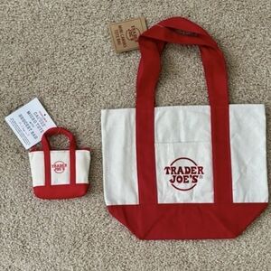 Trader Joe's Canvas Tote Set Red